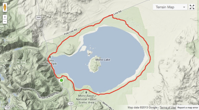 Map of Mono Lake Loop